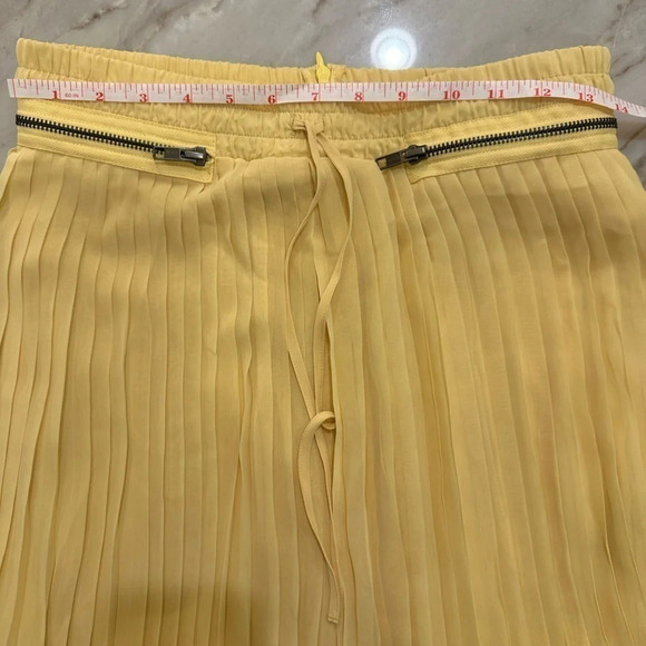 The Kooples Designer A-Line Pleated Yellow Skirt  Women’s size EU38 US 2 - Picture 7 of 13